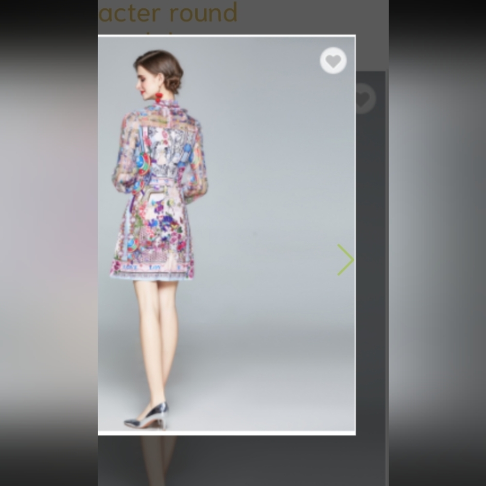 #265NWT French Elegant Temperament High Quality Cartoon Dress. Size: Small - Picture 3 of 15